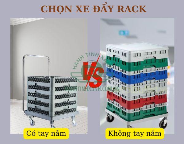Chọn đúng loại xe đẩy khay rack phù hợp: Có tay đẩy hoặc không tay đẩy
