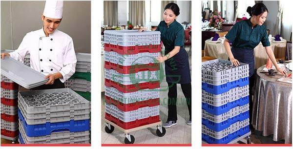 Hướng dẫn nhân viên sử dụng đúng cách xe đẩy khay rack