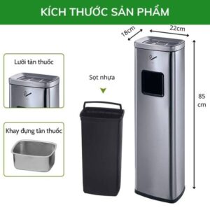Cây gạt tàn thuốc lá inox hình chữ nhật 7 htx cay gat tan thuoc la inox hinh chu nhat cgtcn 02v cgtcn 02 32