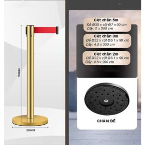 Cột chắn inox vàng dây căng 9 htx cot chan inox vang day cang htg2 htg3 htg5 36
