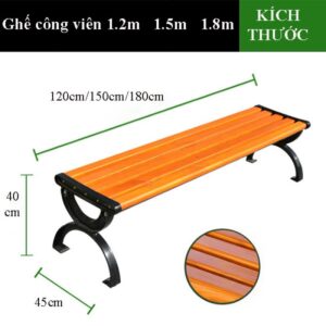 Ghế băng công viên bằng gỗ không tựa 9 htx ghe bang cong vien bang go khong tua ptgk 38