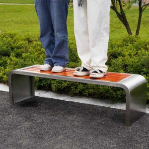 Ghế băng dài inox nan giả gỗ 6 htx ghe bang dai inox nan gia go ptgi 33