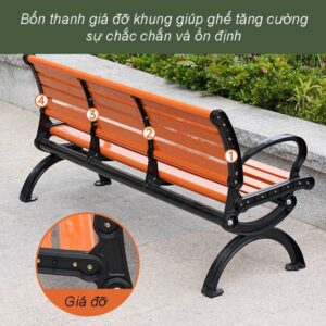 Ghế gỗ công viên có tựa 1.5m 8 htx ghe go cong vien co tua 1.5m ptgg 1.5 37
