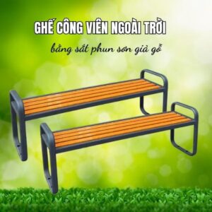 Ghế sắt dài ngoài trời giả gỗ 6 htx ghe sat dai ngoai troi gia go tqgkt12 m tqgkt15 m tqgkt18 m 31