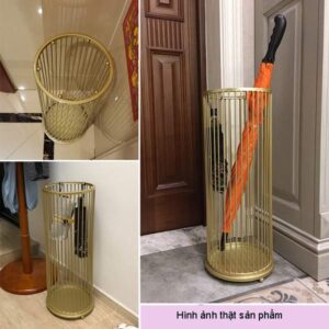 Sọt để ô dù inox mạ vàng tròn 8 htx sot de o du inox ma vang tron gotn22 v 33