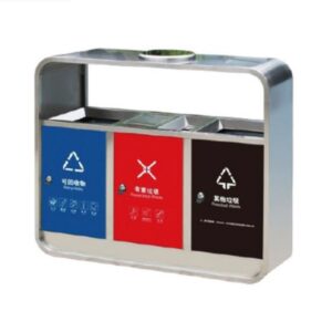 Thùng rác 3 ngăn inox có gạt tàn 6 htx thung rac 3 ngan inox co gat tan hti3nh gt hti3nm gt 31