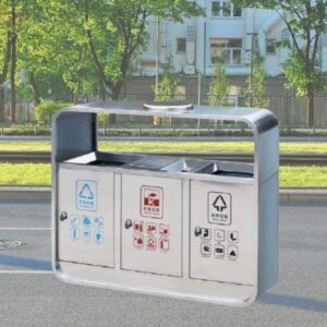 Thùng rác 3 ngăn inox có gạt tàn 7 htx thung rac 3 ngan inox co gat tan hti3nh gt hti3nm gt 32