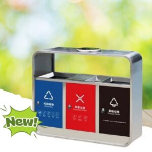 Thùng rác 3 ngăn inox có gạt tàn 8 htx thung rac 3 ngan inox co gat tan hti3nh gt hti3nm gt 33