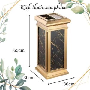 Thùng rác giả đá inox vàng 8 htx thung rac gia da inox vang htg 17g b2 34