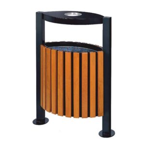 Thùng rác gỗ ngoài trời có gạt tàn