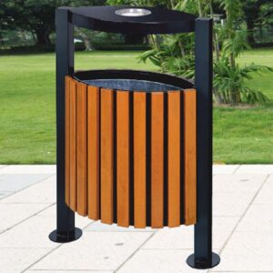 Thùng rác gỗ ngoài trời có gạt tàn 5 htx thung rac go ngoai troi co gat tan htsod 47 32