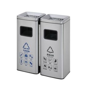 Thùng rác inox 2 ngăn có gạt tàn