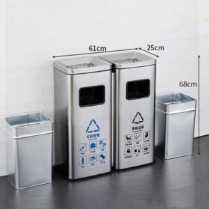 Thùng rác inox 2 ngăn có gạt tàn 7 htx thung rac inox 2 ngan co gat tan hti2n 304 33