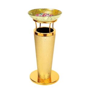 Thùng rác inox bọc giả da khay thủy tinh