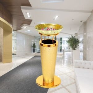 Thùng rác inox bọc giả da khay thủy tinh 6 htx thung rac inox boc gia da khay thuy tinh htyh 36p 31