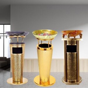 Thùng rác inox bọc giả da khay thủy tinh 9 htx thung rac inox boc gia da khay thuy tinh htyh 36p 34