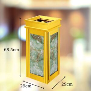 Thùng rác inox vàng giả đá hoa cương xanh 8 htx thung rac inox vang gia da hoa cuong xanh htg 14t 35