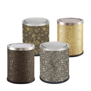 Thùng rác nắp lật bọc giả da