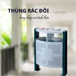 Thùng rác ngoài trời 2 ngăn cao cấp 8 htx thung rac ngoai troi 2 ngan cao cap etp0z12 34