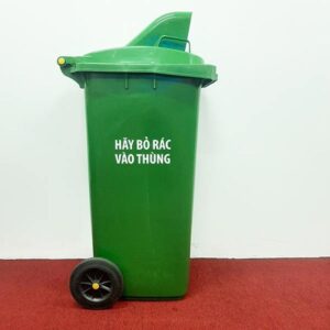 Thùng rác nhựa 120L nắp đẩy 2 htx thung rac nhua 120l nap day htn120h g1 33