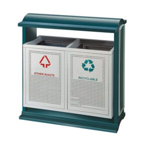 Thùng rác phân loại 2 ngăn có mái che
