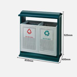 Thùng rác phân loại 2 ngăn có mái che 6 htx thung rac phan loai 2 ngan co mai che htsod 57 32