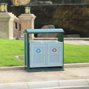 Thùng rác phân loại 2 ngăn có mái che 9 htx thung rac phan loai 2 ngan co mai che htsod 57 35