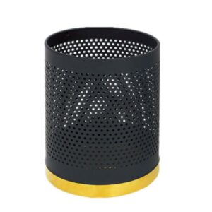 Thùng rác thép phun sơn đen dập lỗ