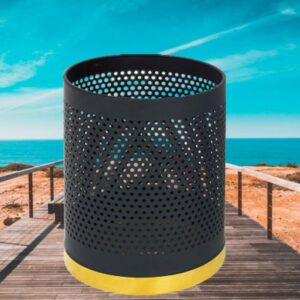 Thùng rác thép phun sơn đen dập lỗ 7 htx thung rac thep phun son den dap lo hts g 46b 32