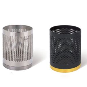 Thùng rác thép phun sơn đen dập lỗ 8 htx thung rac thep phun son den dap lo hts g 46b 33