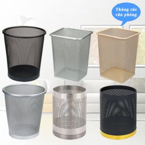 Thùng rác thép phun sơn đen dập lỗ 9 htx thung rac thep phun son den dap lo hts g 46b 34