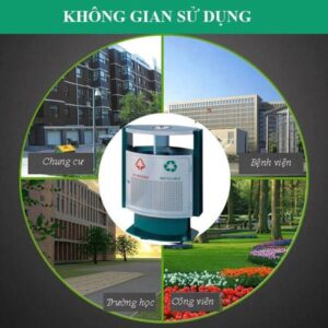 Thùng rác thép sơn tĩnh điện đế cao 9 htx thung rac thep son tinh dien de cao htsod 69 36