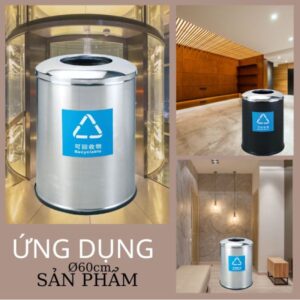 Thùng rác trung tâm thương mại inox tròn 9 htx thung rac trung tam thuong mai inox tron hti60 k hts60 k 34