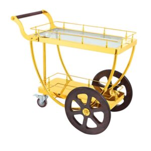 Xe đẩy rượu 2 tầng có bánh xe