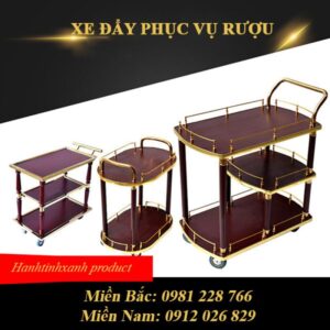 Xe đẩy rượu cao cấp bằng gỗ 8 htx xe day ruou cao cap bang go htwy 05 34