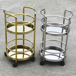 Xe đẩy rượu inox vàng hình tròn 8 htx xe day ruou inox vang hinh tron htwy 43a htwy 44a 34