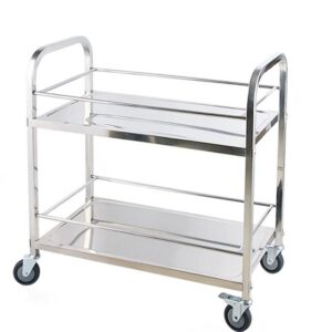 Xe đẩy thức ăn 2 tầng inox