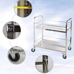 Xe đẩy thức ăn 2 tầng inox 8 htx xe day thuc an 2 tang inox xdi75 2 xdi85 2 xdi95 2 36