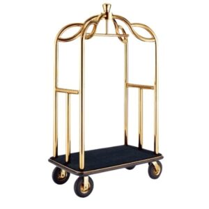 Xe inox đẩy vali trong khách sạn