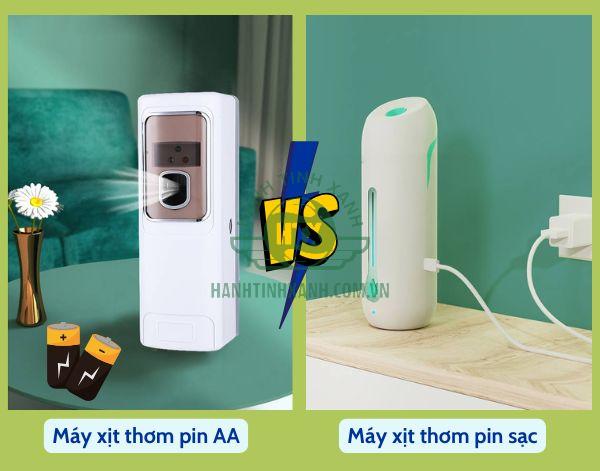 Mua máy xịt thơm tự động dùng pin sạc hay pin thường? 12 Bạn sẽ chọn máy xịt thơm tự động pin sạc hay pin thường?