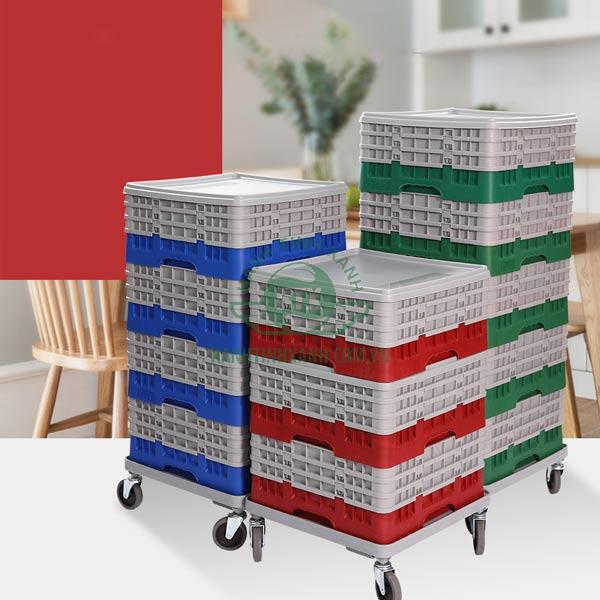 Xe đẩy khay rack không có tay nắm nhỏ gọn