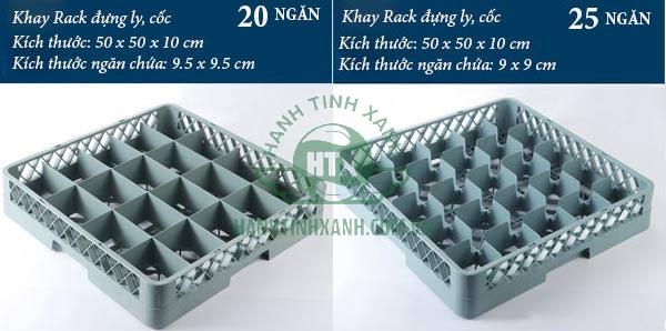 Rack loại 20 ngăn và 25 ngăn đựng ly cốc