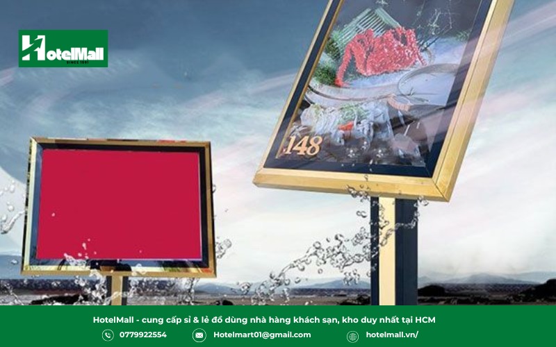 Được làm từ inox trắng hoặc inox mạ vàng cao cấp, có chân đế chắc chắn