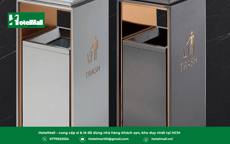 ùng rác inox sảnh khách sạn