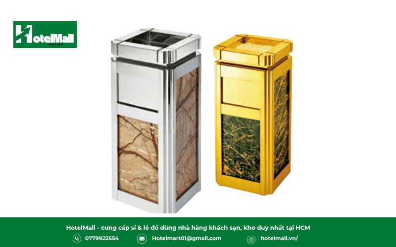 Thùng rác inox dành cho sảnh khách sạn